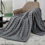Multifunctional Bubble Velvet Flannel Blanket, Light Luxury Faux Fur, Faux Rabbit Fur, Office Blanket - Sleep Galleria - Sleep Galleria
