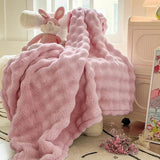 Multifunctional Bubble Velvet Flannel Blanket, Light Luxury Faux Fur, Faux Rabbit Fur, Office Blanket - Sleep Galleria - Sleep Galleria
