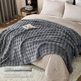 Multifunctional Bubble Velvet Flannel Blanket, Light Luxury Faux Fur, Faux Rabbit Fur, Office Blanket - Sleep Galleria - Sleep Galleria