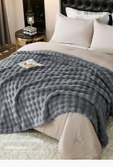 Multifunctional Bubble Velvet Flannel Blanket, Light Luxury Faux Fur, Faux Rabbit Fur, Office Blanket - Sleep Galleria - Sleep Galleria