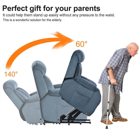 Navy Blue Power Lift Chair Recliner - Sleep Galleria
