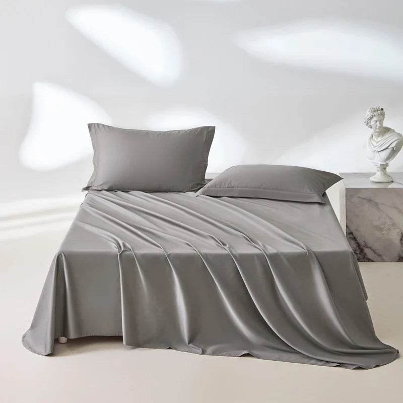 Organic 100% Egyptian Cotton Flat Sheet Solid Color Bed Sheets 800 Thread Count Bedding Sheet Bed Linen Single Queen King Size - Sleep Galleria - Sleep Galleria