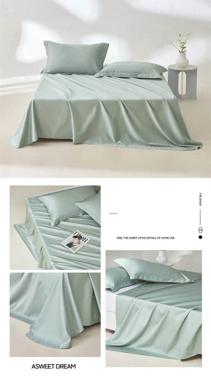 Organic 100% Egyptian Cotton Flat Sheet Solid Color Bed Sheets 800 Thread Count Bedding Sheet Bed Linen Single Queen King Size - Sleep Galleria - Sleep Galleria
