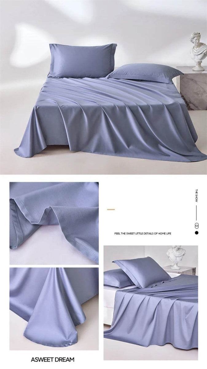 Organic 100% Egyptian Cotton Flat Sheet Solid Color Bed Sheets 800 Thread Count Bedding Sheet Bed Linen Single Queen King Size - Sleep Galleria - Sleep Galleria