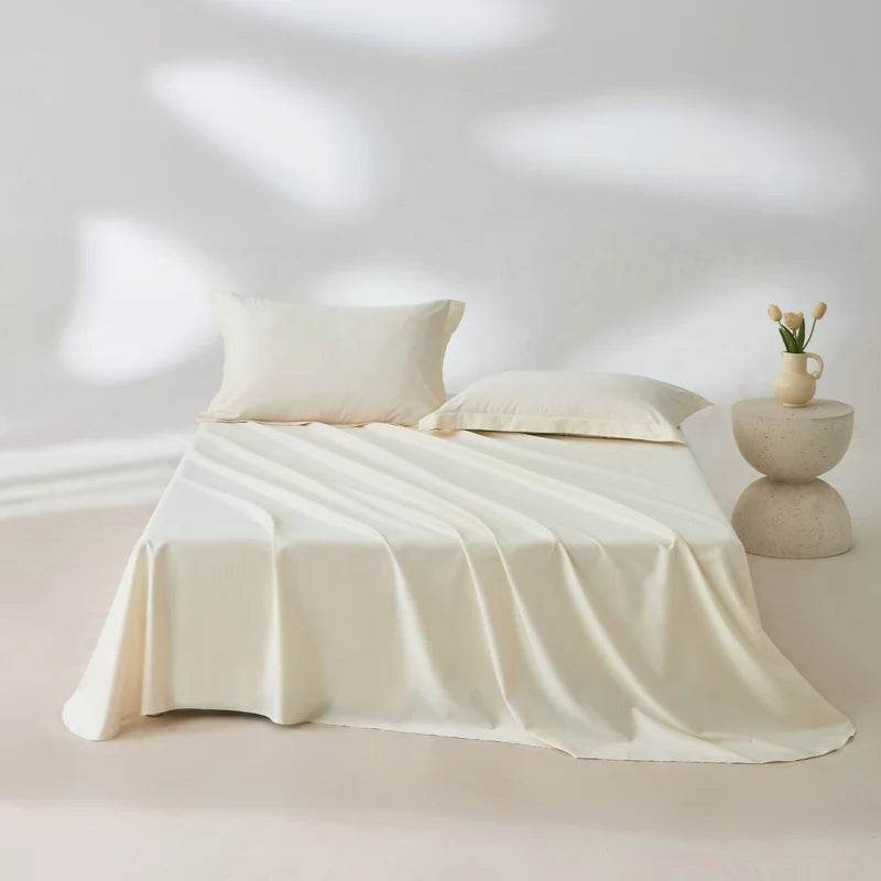 Organic 100% Egyptian Cotton Flat Sheet Solid Color Bed Sheets 800 Thread Count Bedding Sheet Bed Linen Single Queen King Size - Sleep Galleria - Sleep Galleria