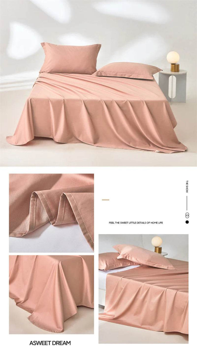 Organic 100% Egyptian Cotton Flat Sheet Solid Color Bed Sheets 800 Thread Count Bedding Sheet Bed Linen Single Queen King Size - Sleep Galleria - Sleep Galleria