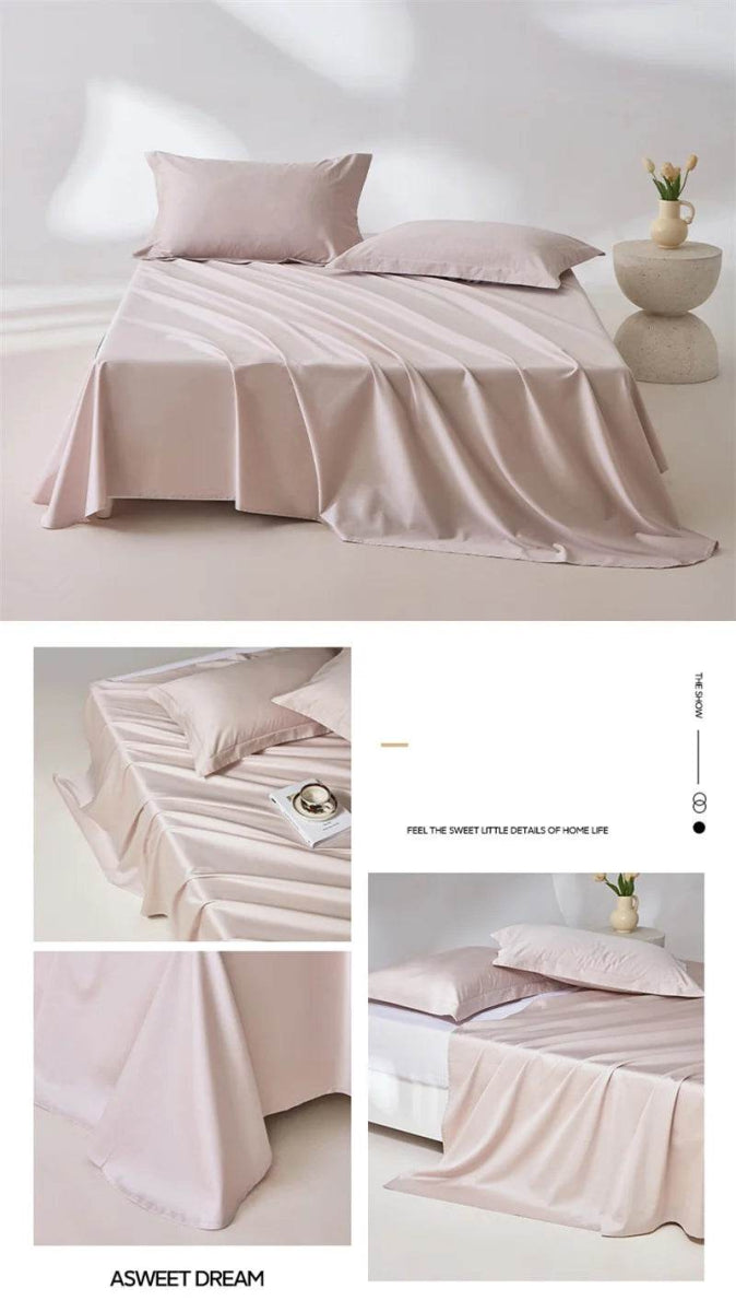 Organic 100% Egyptian Cotton Flat Sheet Solid Color Bed Sheets 800 Thread Count Bedding Sheet Bed Linen Single Queen King Size - Sleep Galleria - Sleep Galleria