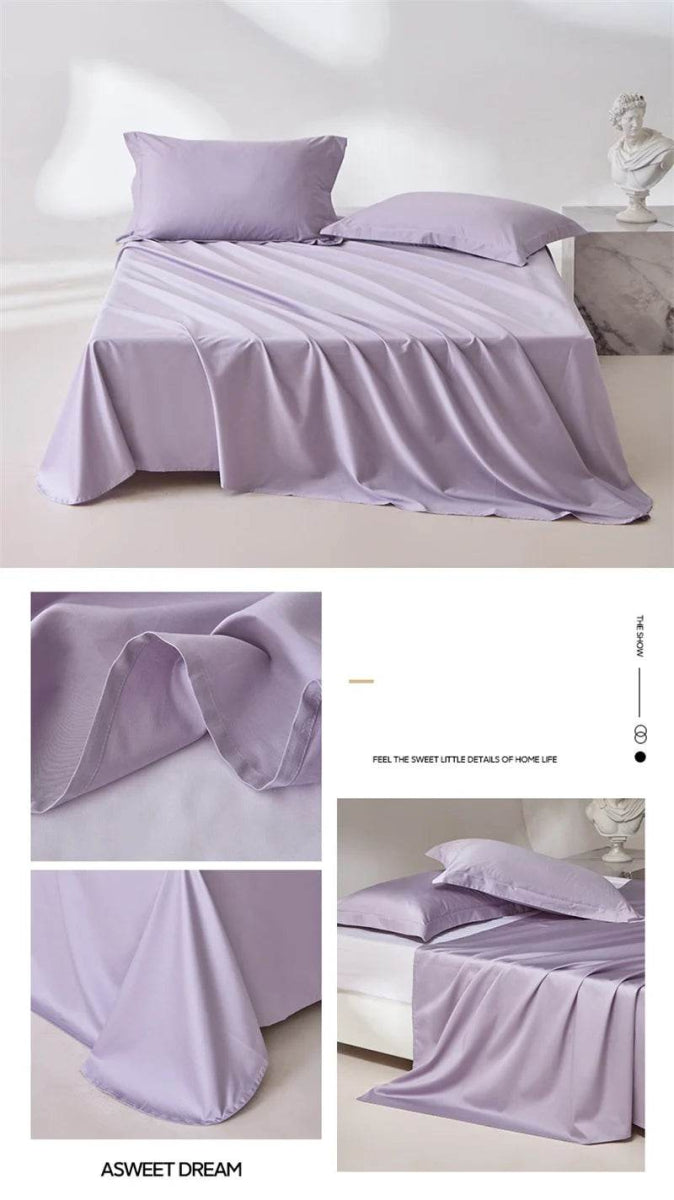 Organic 100% Egyptian Cotton Flat Sheet Solid Color Bed Sheets 800 Thread Count Bedding Sheet Bed Linen Single Queen King Size - Sleep Galleria - Sleep Galleria