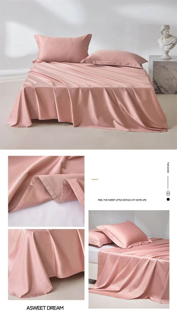 Organic 100% Egyptian Cotton Flat Sheet Solid Color Bed Sheets 800 Thread Count Bedding Sheet Bed Linen Single Queen King Size - Sleep Galleria - Sleep Galleria