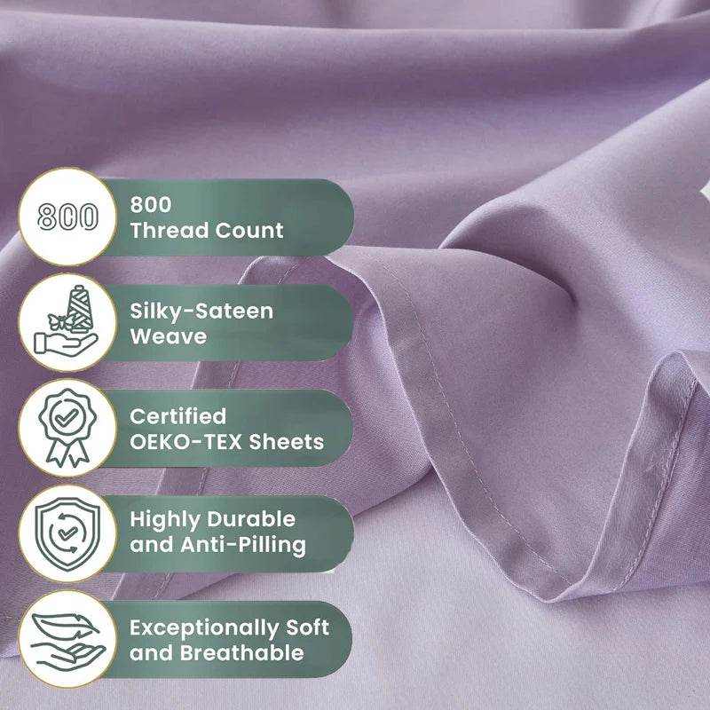 Organic 100% Egyptian Cotton Flat Sheet Solid Color Bed Sheets 800 Thread Count Bedding Sheet Bed Linen Single Queen King Size - Sleep Galleria - Sleep Galleria