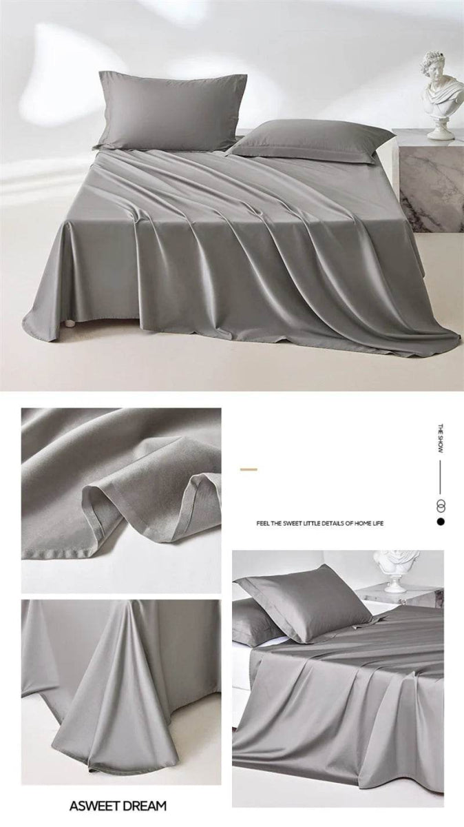 Organic 100% Egyptian Cotton Flat Sheet Solid Color Bed Sheets 800 Thread Count Bedding Sheet Bed Linen Single Queen King Size - Sleep Galleria - Sleep Galleria