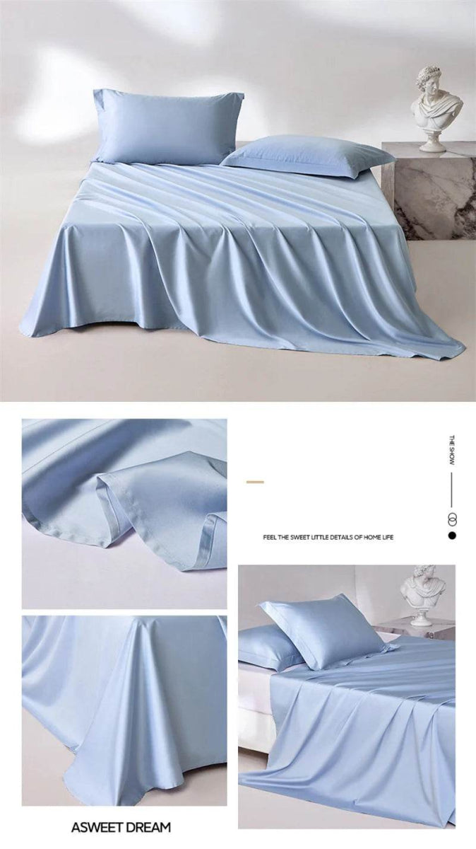 Organic 100% Egyptian Cotton Flat Sheet Solid Color Bed Sheets 800 Thread Count Bedding Sheet Bed Linen Single Queen King Size - Sleep Galleria - Sleep Galleria
