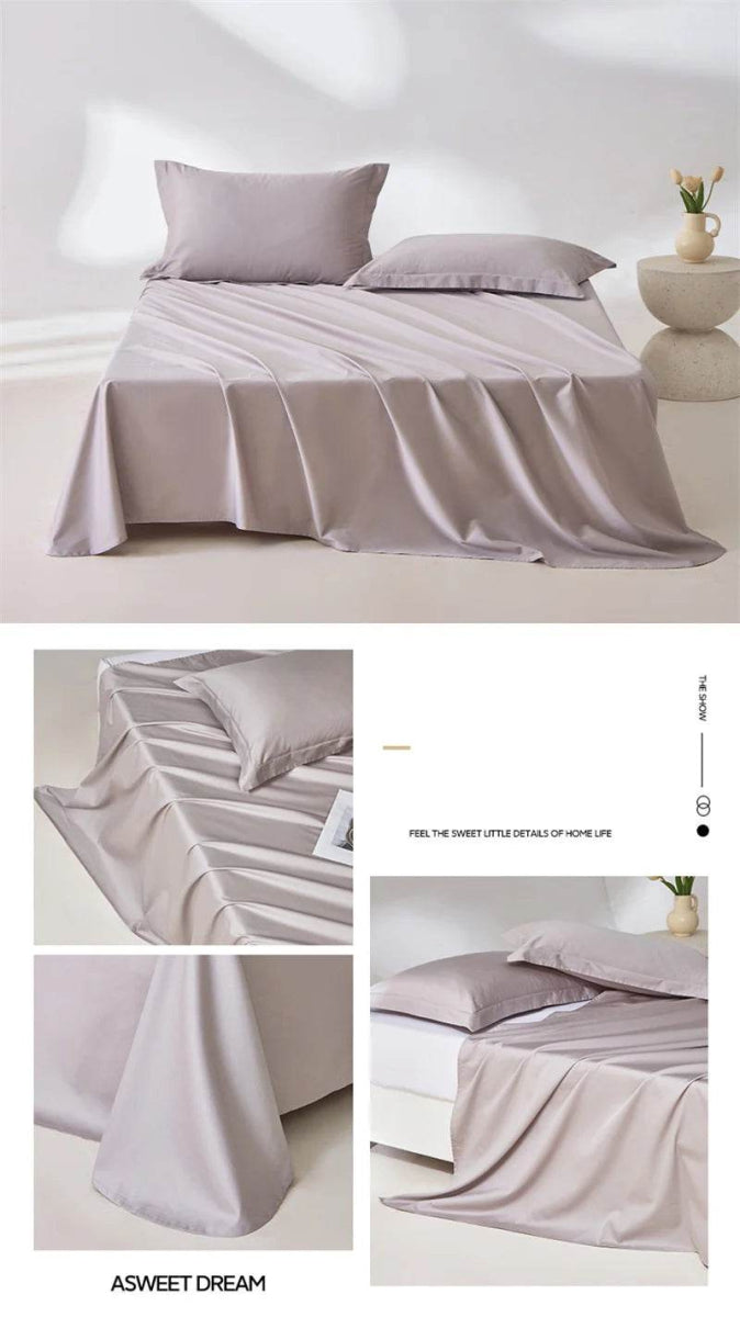 Organic 100% Egyptian Cotton Flat Sheet Solid Color Bed Sheets 800 Thread Count Bedding Sheet Bed Linen Single Queen King Size - Sleep Galleria - Sleep Galleria