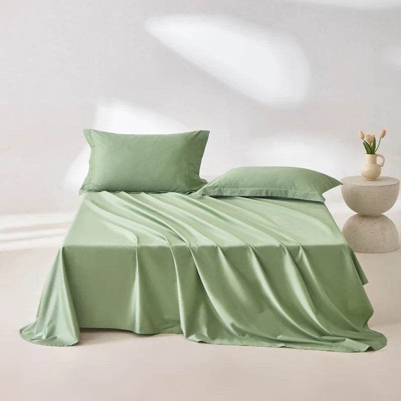 Organic 100% Egyptian Cotton Flat Sheet Solid Color Bed Sheets 800 Thread Count Bedding Sheet Bed Linen Single Queen King Size - Sleep Galleria - Sleep Galleria