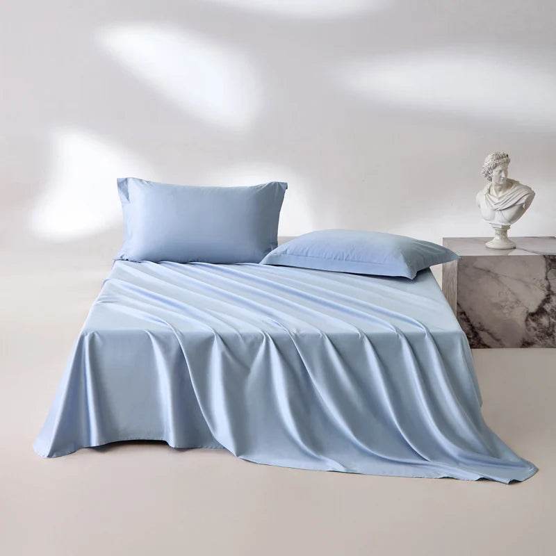 Organic 100% Egyptian Cotton Flat Sheet Solid Color Bed Sheets 800 Thread Count Bedding Sheet Bed Linen Single Queen King Size - Sleep Galleria - Sleep Galleria