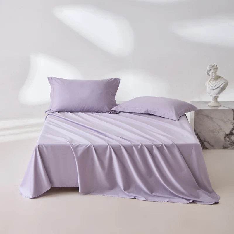 Organic 100% Egyptian Cotton Flat Sheet Solid Color Bed Sheets 800 Thread Count Bedding Sheet Bed Linen Single Queen King Size - Sleep Galleria - Sleep Galleria