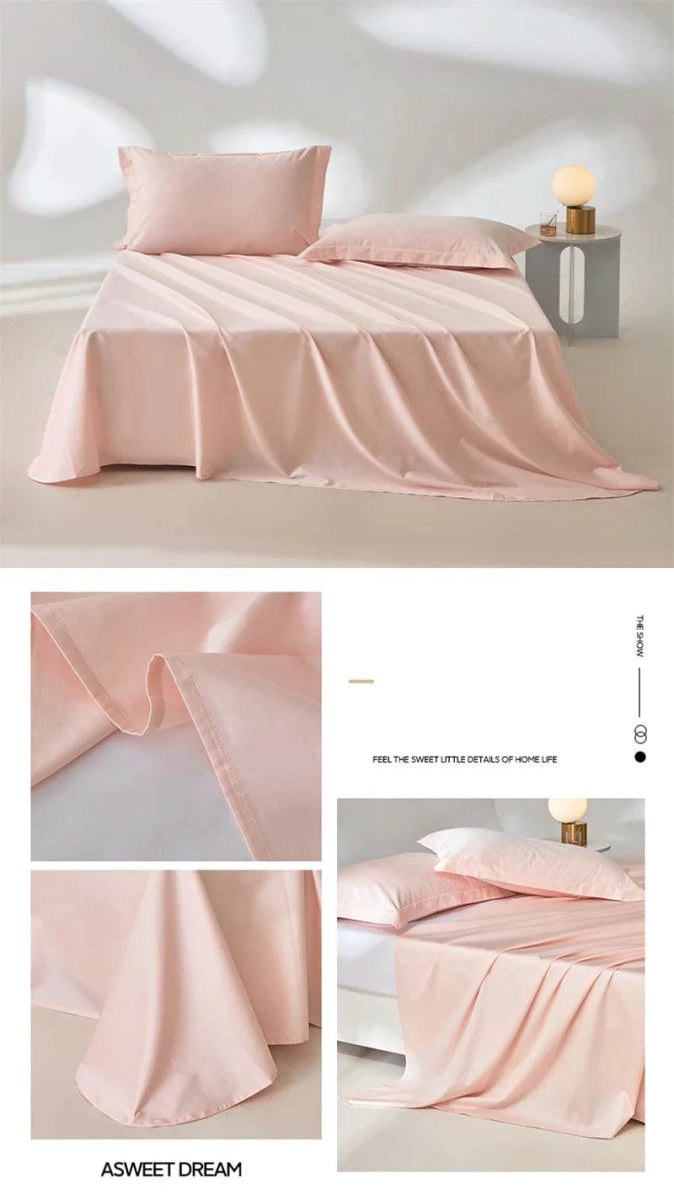 Organic 100% Egyptian Cotton Flat Sheet Solid Color Bed Sheets 800 Thread Count Bedding Sheet Bed Linen Single Queen King Size - Sleep Galleria - Sleep Galleria