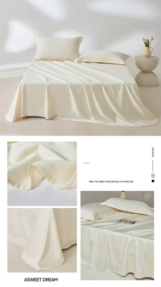 Organic 100% Egyptian Cotton Flat Sheet Solid Color Bed Sheets 800 Thread Count Bedding Sheet Bed Linen Single Queen King Size - Sleep Galleria - Sleep Galleria