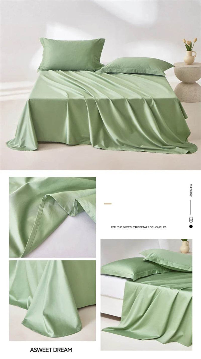 Organic 100% Egyptian Cotton Flat Sheet Solid Color Bed Sheets 800 Thread Count Bedding Sheet Bed Linen Single Queen King Size - Sleep Galleria - Sleep Galleria