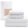 Organic Cotton Queen Sheet Set, 4Pc Cotton Sheets Queen Size Bed Set Soft & Breathable Percale Weave, White - Sleep Galleria - Sleep Galleria