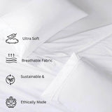 Organic Cotton Queen Sheet Set, 4Pc Cotton Sheets Queen Size Bed Set Soft & Breathable Percale Weave, White - Sleep Galleria - Sleep Galleria