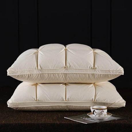 Pair Of Goose Down Feather Neck Pillows - Sleep Galleria - Sleep Galleria