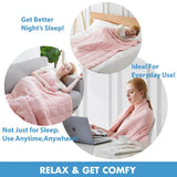 Pink Breathable Soft Minky Weighted Throw Blanket for All Season Single Double Couple Weighted Haveay Blanket with Glass Beads - Sleep Galleria - Sleep Galleria
