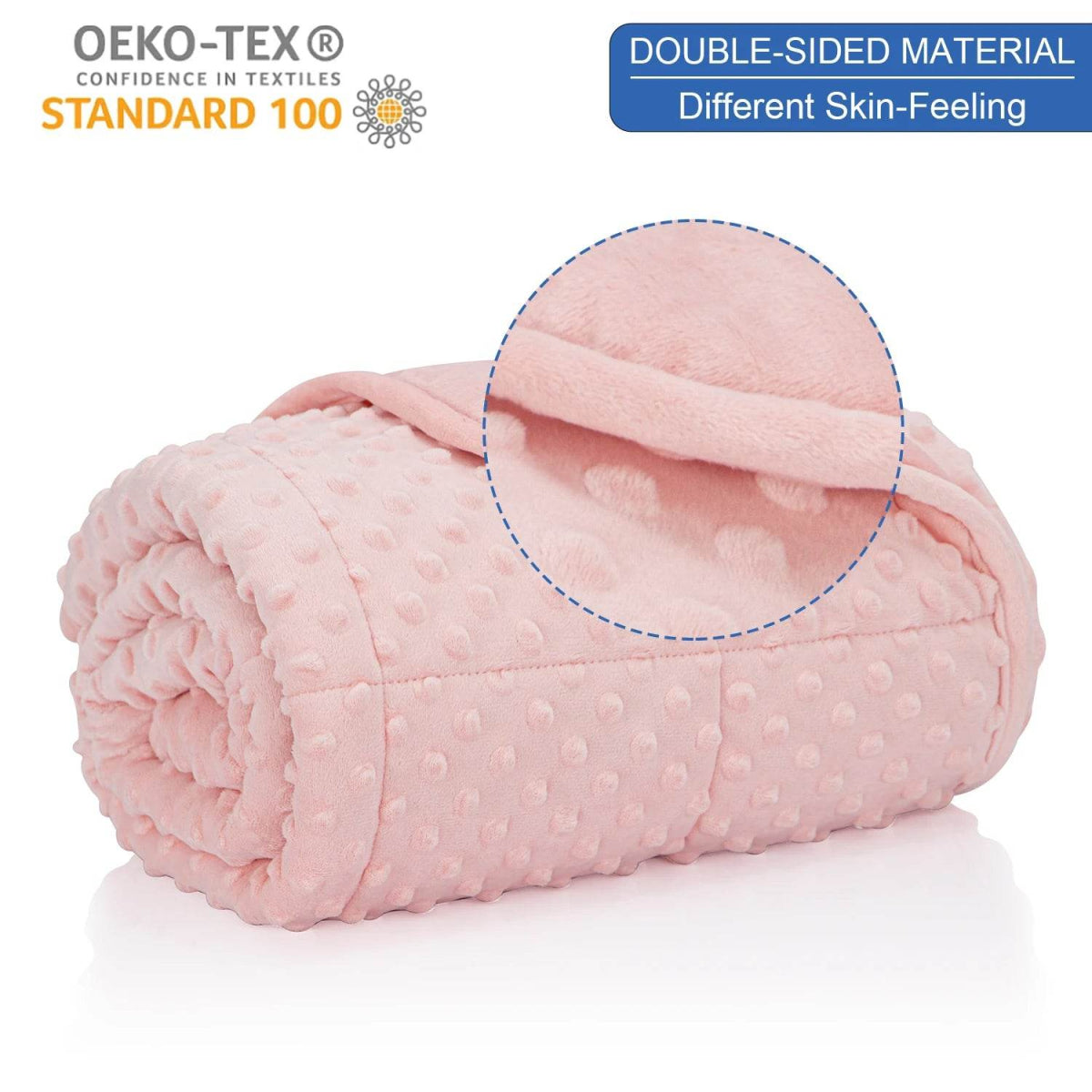 Pink Breathable Soft Minky Weighted Throw Blanket for All Season Single Double Couple Weighted Haveay Blanket with Glass Beads - Sleep Galleria - Sleep Galleria