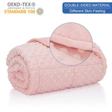 Pink Breathable Soft Minky Weighted Throw Blanket for All Season Single Double Couple Weighted Haveay Blanket with Glass Beads - Sleep Galleria - Sleep Galleria