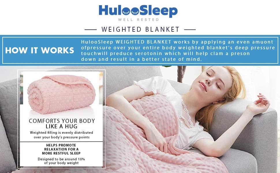 Pink Breathable Soft Minky Weighted Throw Blanket for All Season Single Double Couple Weighted Haveay Blanket with Glass Beads - Sleep Galleria - Sleep Galleria
