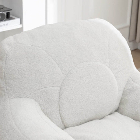 Plush White Teddy Foam Bean Bag Chair - Sleep Galleria - Sleep Galleria