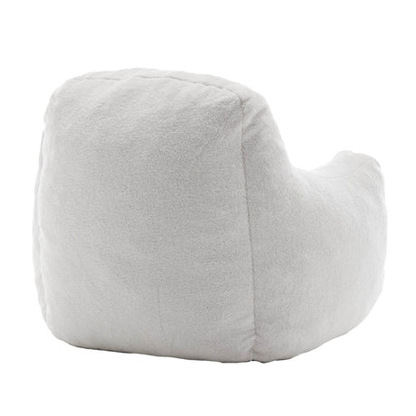 Plush White Teddy Foam Bean Bag Chair - Sleep Galleria - Sleep Galleria