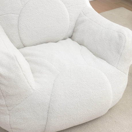 Plush White Teddy Foam Bean Bag Chair - Sleep Galleria - Sleep Galleria