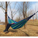 Portable Outdoor Hammock for Garden, Balcony & Backyard - Breathable Anti - Rollover Design, Stable Knots, Blue & Green Striped Fa - Sleep Galleria - Sleep Galleria