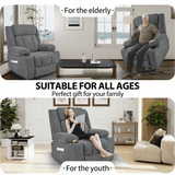 Power Lift Recliner Chair with Extended Footrest - Dark Gray - Sleep Galleria