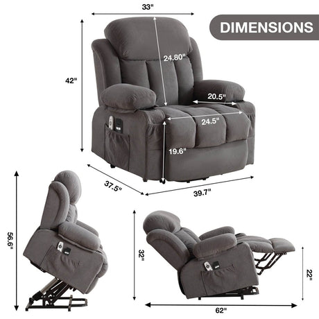 Power Lift Recliner Chair with Heat and Massage - Sleep Galleria