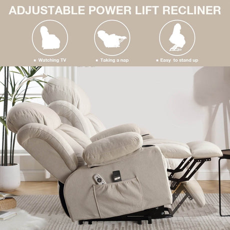 Power Lift Recliner Chair with Heat and Massage - Sleep Galleria - Sleep Galleria