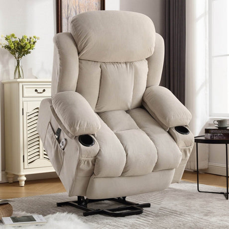 Power Lift Recliner Chair with Heat and Massage - Sleep Galleria - Sleep Galleria