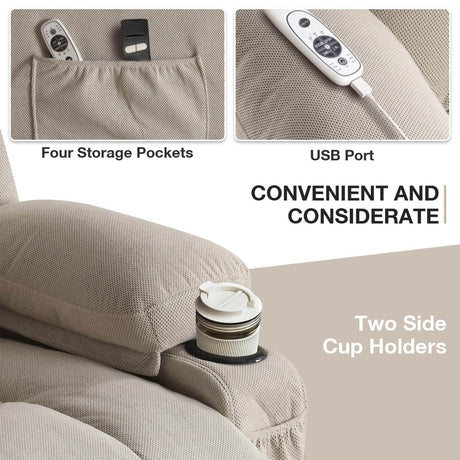 Power Lift Recliner Chair with Heat and Massage - Sleep Galleria - Sleep Galleria