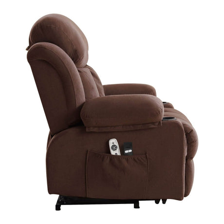 Power Lift Recliner Chair with Heat and Massage - Brown - Sleep Galleria - Sleep Galleria