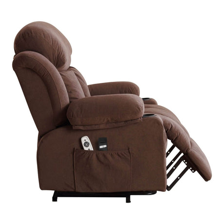 Power Lift Recliner Chair with Heat and Massage - Brown - Sleep Galleria - Sleep Galleria