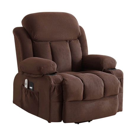Power Lift Recliner Chair with Heat and Massage - Brown - Sleep Galleria - Sleep Galleria