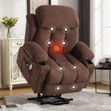 Power Lift Recliner Chair with Heat and Massage - Brown - Sleep Galleria