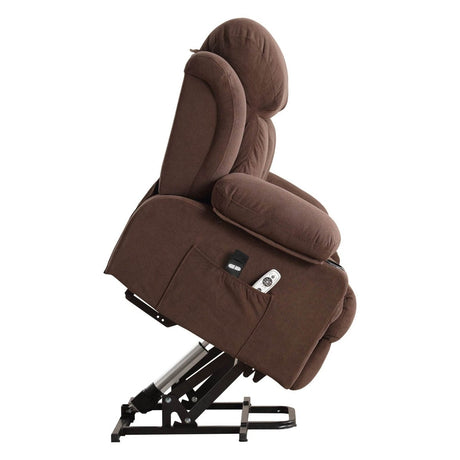 Power Lift Recliner Chair with Heat and Massage - Brown - Sleep Galleria - Sleep Galleria