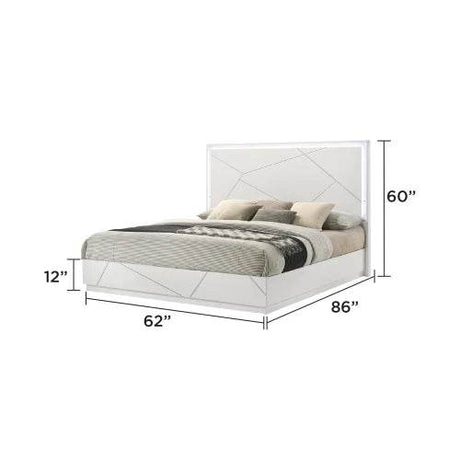 Queen 5 - Piece Bedroom Set – Modern Design with Lacquer Finish, Geometric Accents, and LED Lighting - Sleep Galleria - Sleep Galleria