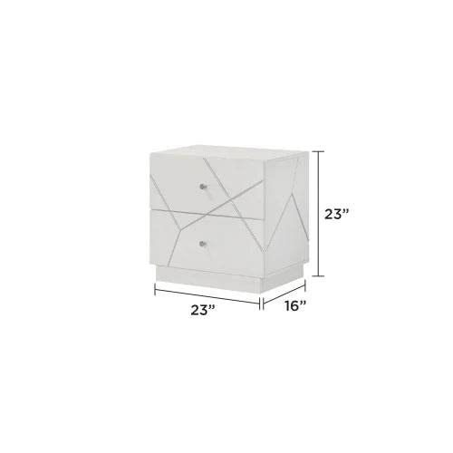 Queen 5-Piece Bedroom Set – Modern Design with Lacquer Finish, Geometric Accents, and LED Lighting - Sleep Galleria