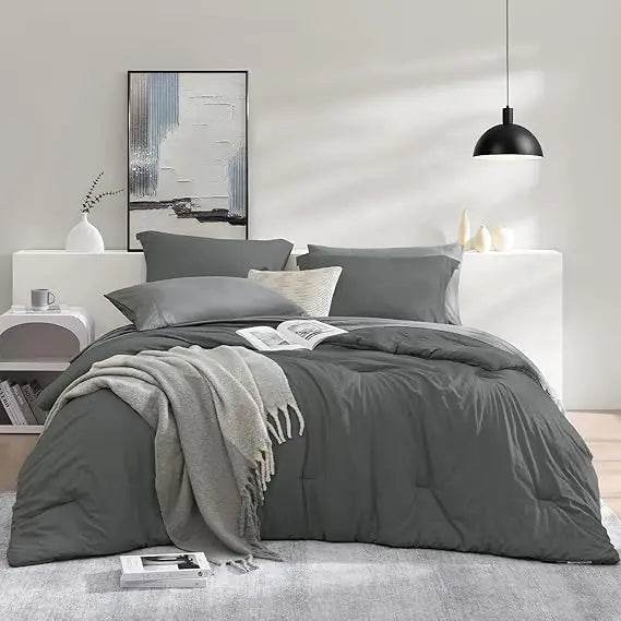 Queen Comforter Set - 7 Pieces Sage Green Soft Bed in a Bag Queen with Fitted Sheet, Flat Sheet, 2 Pillow Shams, and 2 Pillowca - Sleep Galleria - Sleep Galleria