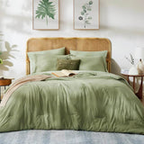 Queen Comforter Set - 7 Pieces Sage Green Soft Bed in a Bag Queen with Fitted Sheet, Flat Sheet, 2 Pillow Shams, and 2 Pillowca - Sleep Galleria - Sleep Galleria