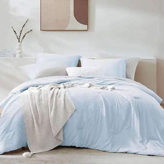 Queen Comforter Set - 7 Pieces Sage Green Soft Bed in a Bag Queen with Fitted Sheet, Flat Sheet, 2 Pillow Shams, and 2 Pillowca - Sleep Galleria - Sleep Galleria