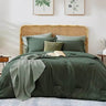 Queen Comforter Set - 7 Pieces Sage Green Soft Bed in a Bag Queen with Fitted Sheet, Flat Sheet, 2 Pillow Shams, and 2 Pillowca - Sleep Galleria - Sleep Galleria